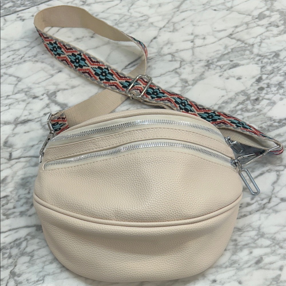 Stylish Cream Crossbody Bag